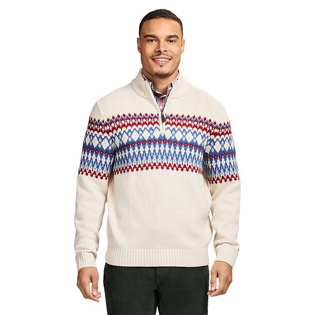 Men's IZOD Fair Isle Quarter Zip Sweater