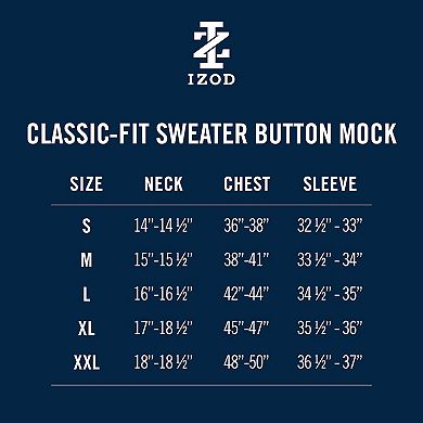 Men's IZOD Holiday Button Mock Sweater