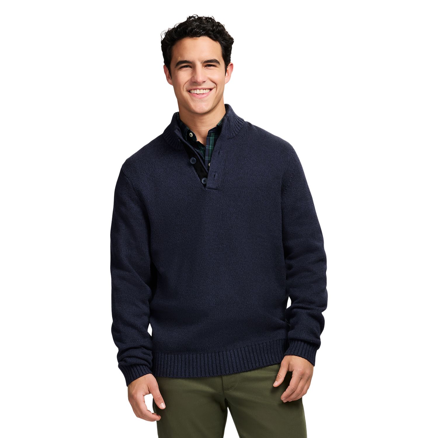 Men's IZOD Holiday Button Mock Sweater
