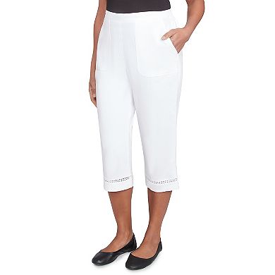 Petite Alfred Dunner Lace Dotted Trim Capris