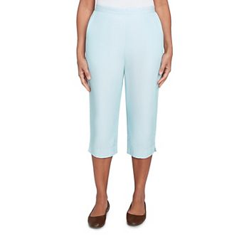 Petite Alfred Dunner Casual Flat Front Capri Pants