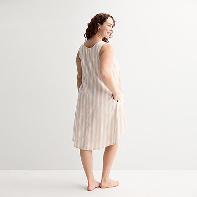 Plus Size Sonoma Goods For Life® Linen Like Woven Sleep Chemise