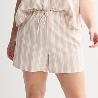 Plus Size Sonoma Goods For Life® Linen Like Woven Pajama Shorts