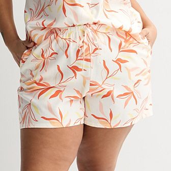 Plus Size Sonoma Goods For Life® Linen Like Woven Pajama Shorts