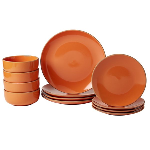 Infuse 12-Piece Dinnerware Set - Orange