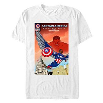 Men's Marvel Captain America Brave New World Red Hulk Watching Graphic Tee