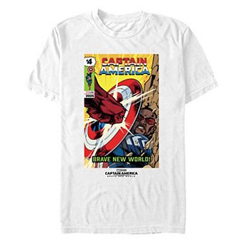 Men's Marvel Captain America Brave New World Shield Smash Cover Graphic Tee