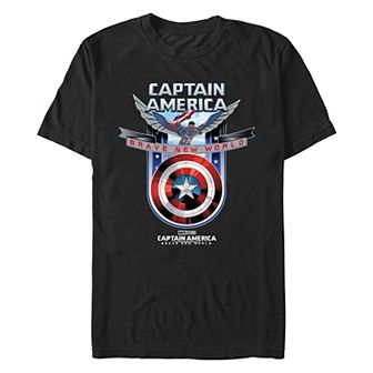 Men's Marvel Captain America Brave New World Wingsuit In Action Graphic Tee