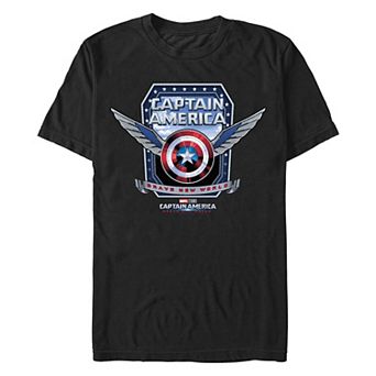 Men's Marvel Captain America Brave New World Shield With Wings Graphic Tee