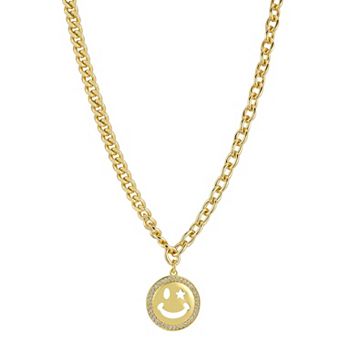 WINX Cubic Zirconia Smiley Face Pendant Necklace