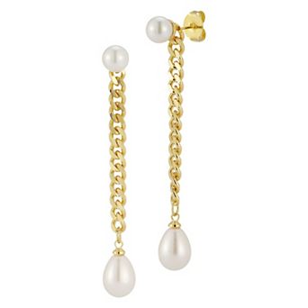WINX Pearl and Chain Post Drop Earrings