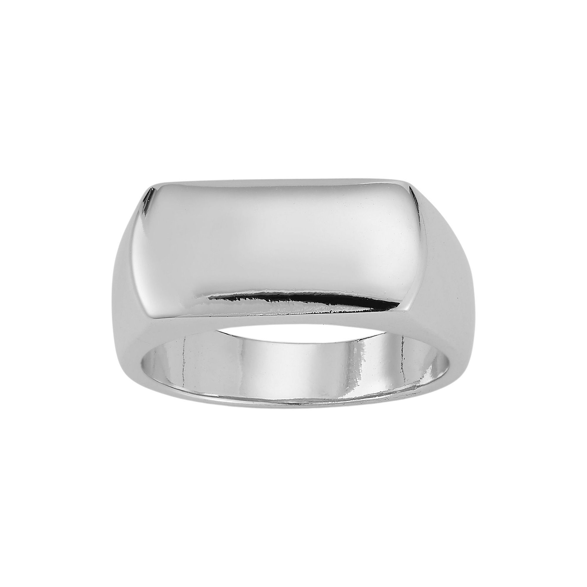 WINX Rectangle Signet Ring, Womens, Size: 7, Silver Tone