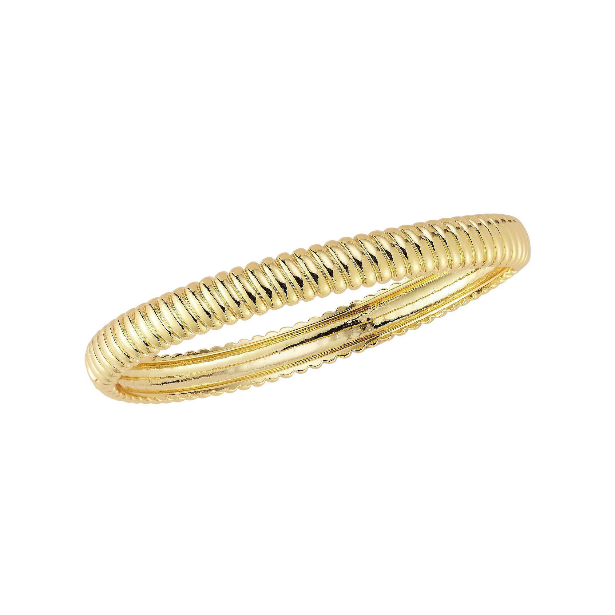 WINX 8mm S-Shape Bangle Bracelet, Womens, Size: 7.5, Gold Tone