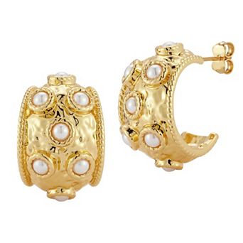 WINX 18k Gold Plated Vintage Bold Wide Hoop Earrings