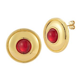 WINX 18k Gold Plated Bold Statement Round Stud Earrings
