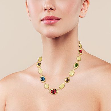 WINX 18k Gold Plated Multicolor Cubic Zirconia Pebble Necklace