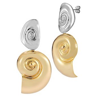 WINX Two-Tone Seashell Double Drop Earrings