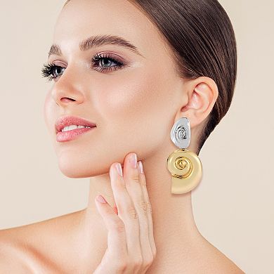 WINX Two-Tone Seashell Double Drop Earrings