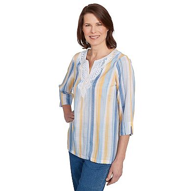 Women's Alfred Dunner Striped Applique Detail Top