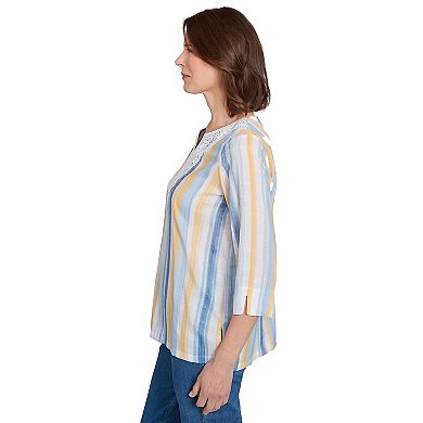 Women's Alfred Dunner Striped Applique Detail Top