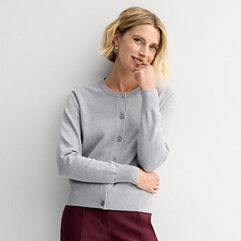 Women's Nine West Crew Neck Cardigan