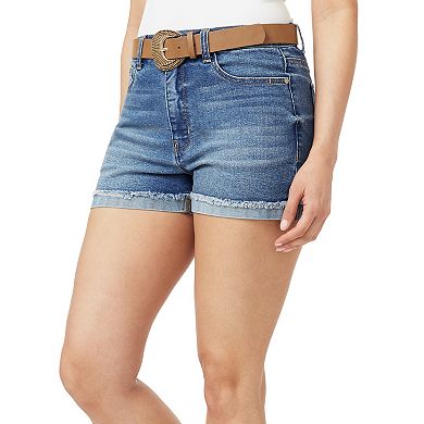 Juniors' WallFlower Insta Vintage Fearless Curvy Super High Rise Belted Short