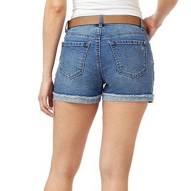 Juniors' WallFlower Insta Vintage Fearless Curvy Super High Rise Belted Short
