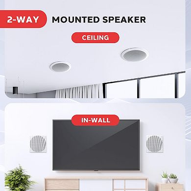 Pyle 10” Ceiling Wall Mount Speakers - Pair of