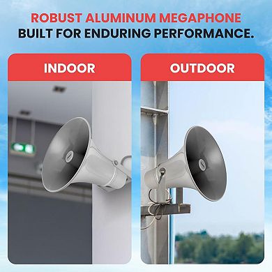 Pyle 13.5'' Indoor/Outdoor 50 Watt PA Horn Speaker with 70V Transformer, Mounting Bracket