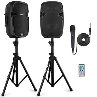 Pyle 10" Active + Passive PA Speaker Kit, 1000W, Bluetooth, Dual Loudspeakers