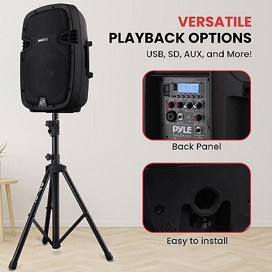 Pyle 10" Active + Passive PA Speaker Kit, 1000W, Bluetooth, Dual Loudspeakers