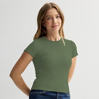 Juniors' SO® Thermal Baby Tee