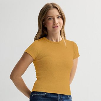 Juniors' SO® Thermal Baby Tee