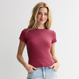 Juniors' SO® Thermal Baby Tee
