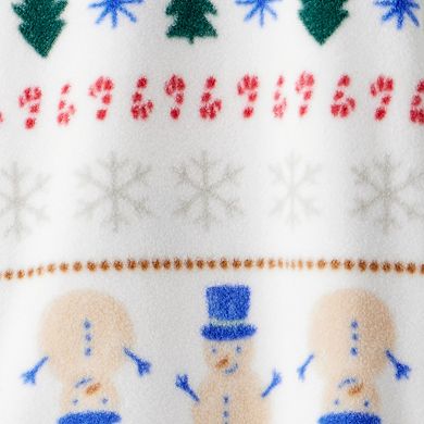 Baby Carter's Snowman Fair Isle Fleece Long-Sleeve One-Piece Pajamas