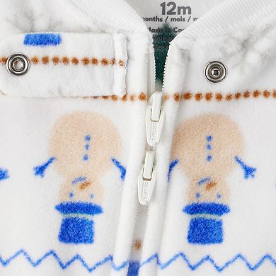 Baby Carter's Snowman Fair Isle Fleece Long-Sleeve One-Piece Pajamas