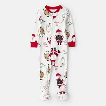 Baby Carter's Santa Milk & Cookies Cotton Long-Sleeve One-Piece Pajamas
