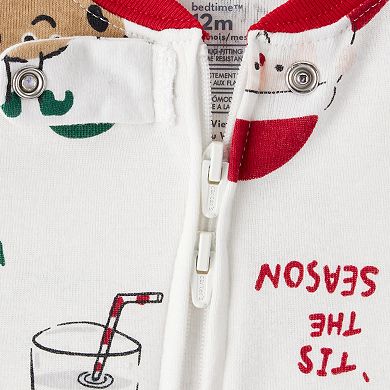 Carter's Santa Milk & Cookies 100% Cotton Long-Sleeve Snug Fit One-Piece Pajamas