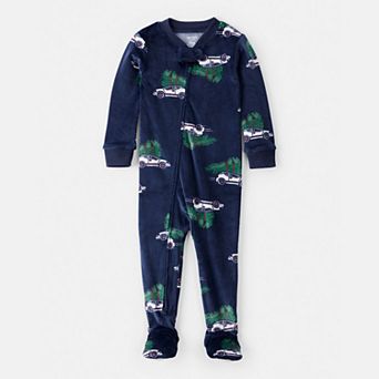 Baby Boy Carter's Christmas Cars Velour One-Piece Pajamas