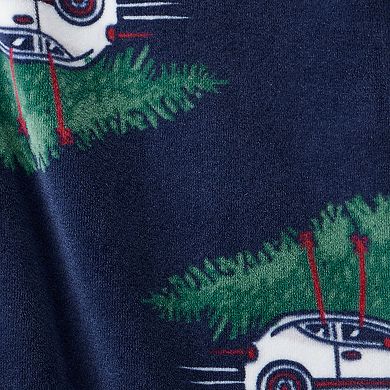 Baby Boys Carter's Christmas Cars Velour One-Piece Pajamas