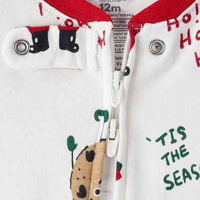 Baby Carter's Santa Milk & Cookies Cotton One-Piece Pajamas