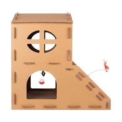 PetMaker Cardboard Cat House with Scratching Pads