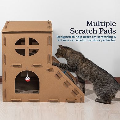 PetMaker Cardboard Cat House with Scratching Pads