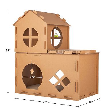 PetMaker Cardboard Cat House with Scratching Pads