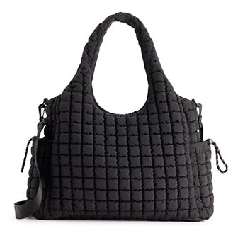 FLX Quilted Drawstring Pocket Tote Bag