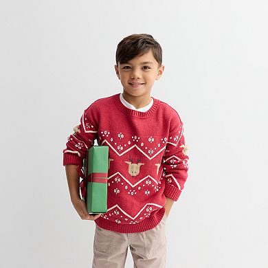Boys 4-14 Carter's Holiday Reindeer Graphic Sweater