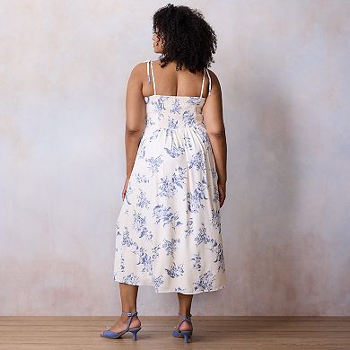 Plus Size LC Lauren Conrad Sweetheart Neck Tea Length Dress