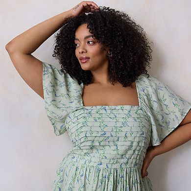 Plus Size LC Lauren Conrad Pleated Bodice Mini Dress