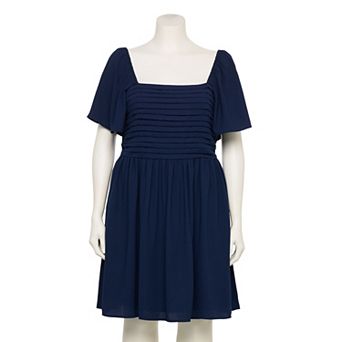 Plus Size LC Lauren Conrad Pleated Bodice Mini Dress