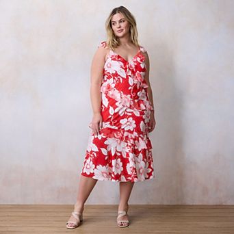 Plus Size LC Lauren Conrad Asymmetrical Ruffle Dress